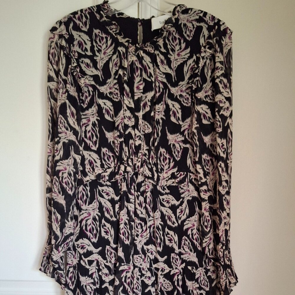 Ba&sh Printed Ruffle Midi Dress